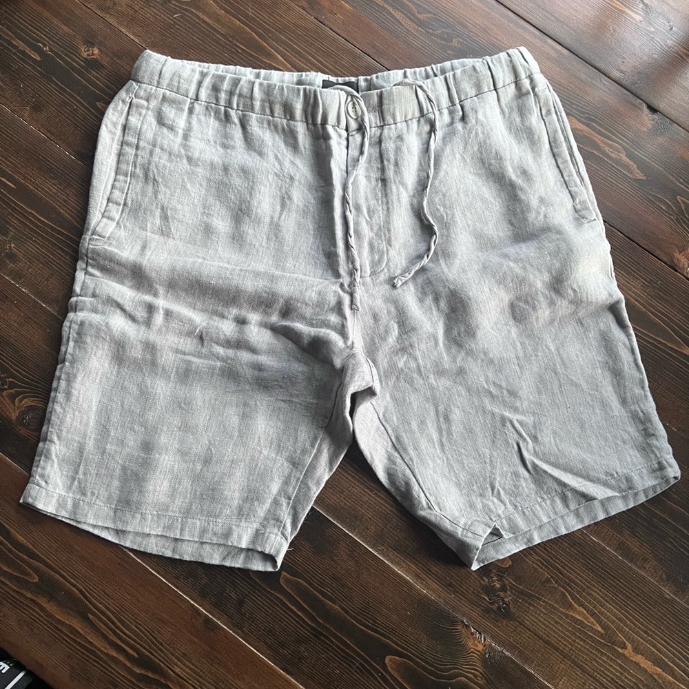H&M Men’s Linen Drawstring Grey Short Size 36